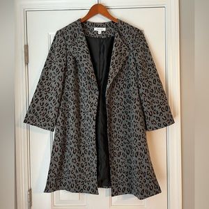 Nine West Animal Print Knit Topper Size M